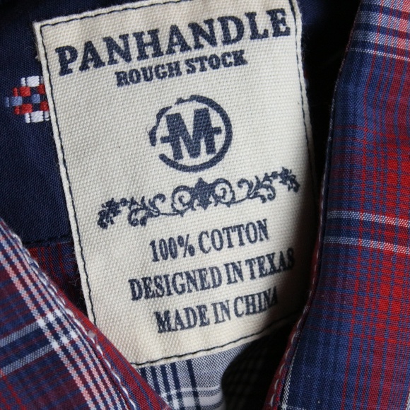 Panhandle Men's Pearl Snap Shirt Western Flip Cuff - Picture 4 of 8